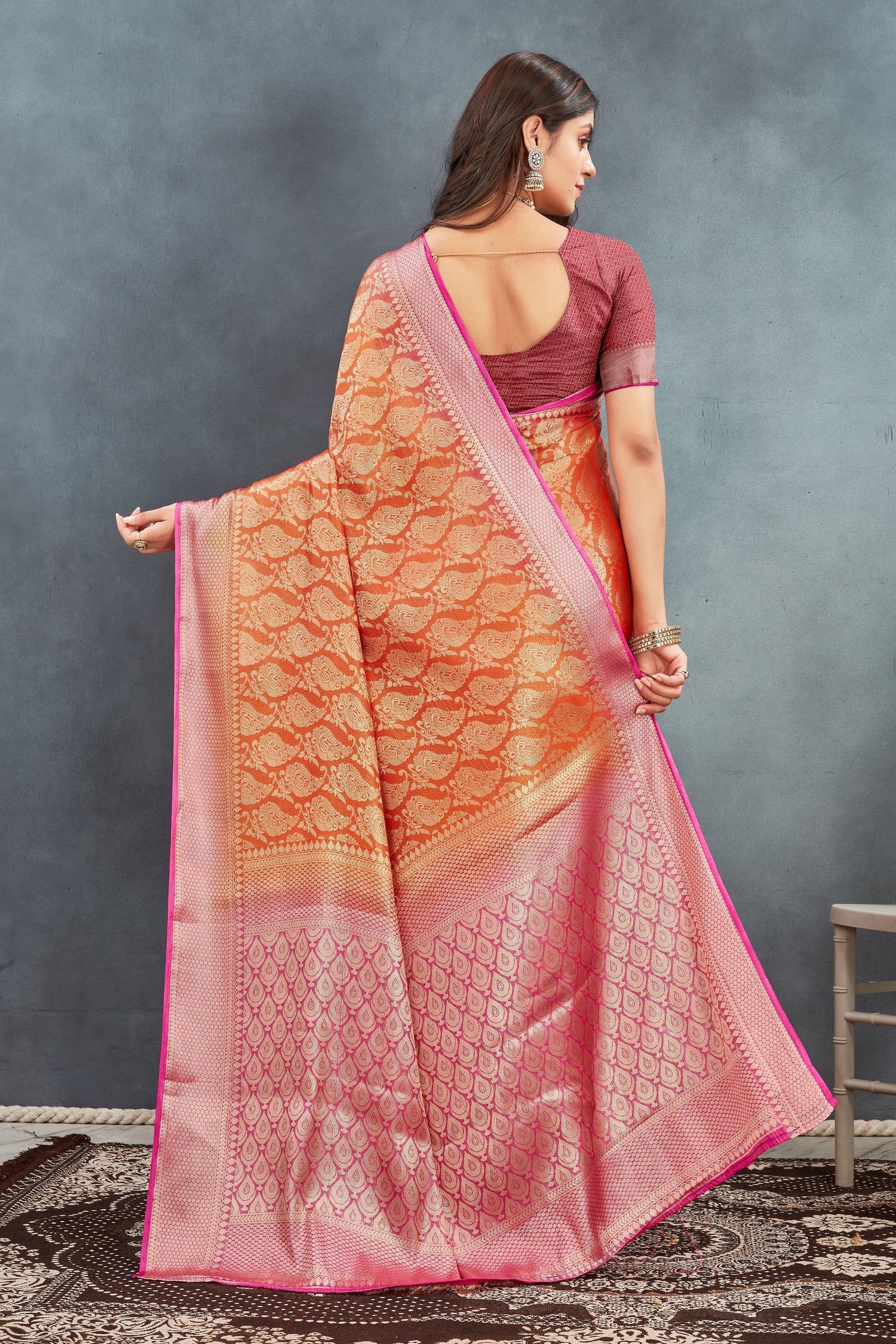 Designer Wedding Function Saree Mysore Silk With Zari Work And Brocade Blouse Fabric