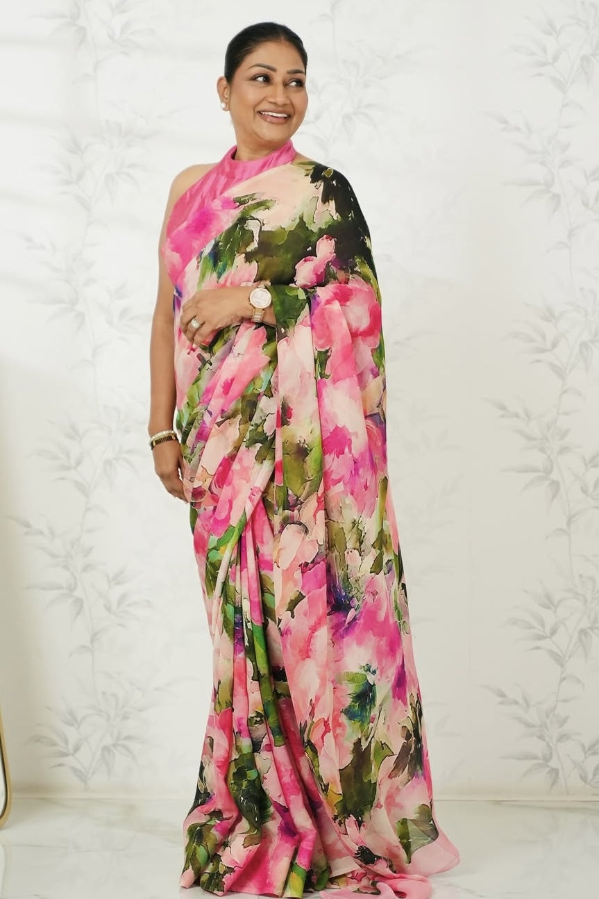 Buy Dolly Jain Wore Ruby Satin Silk Saree from  Premvastra