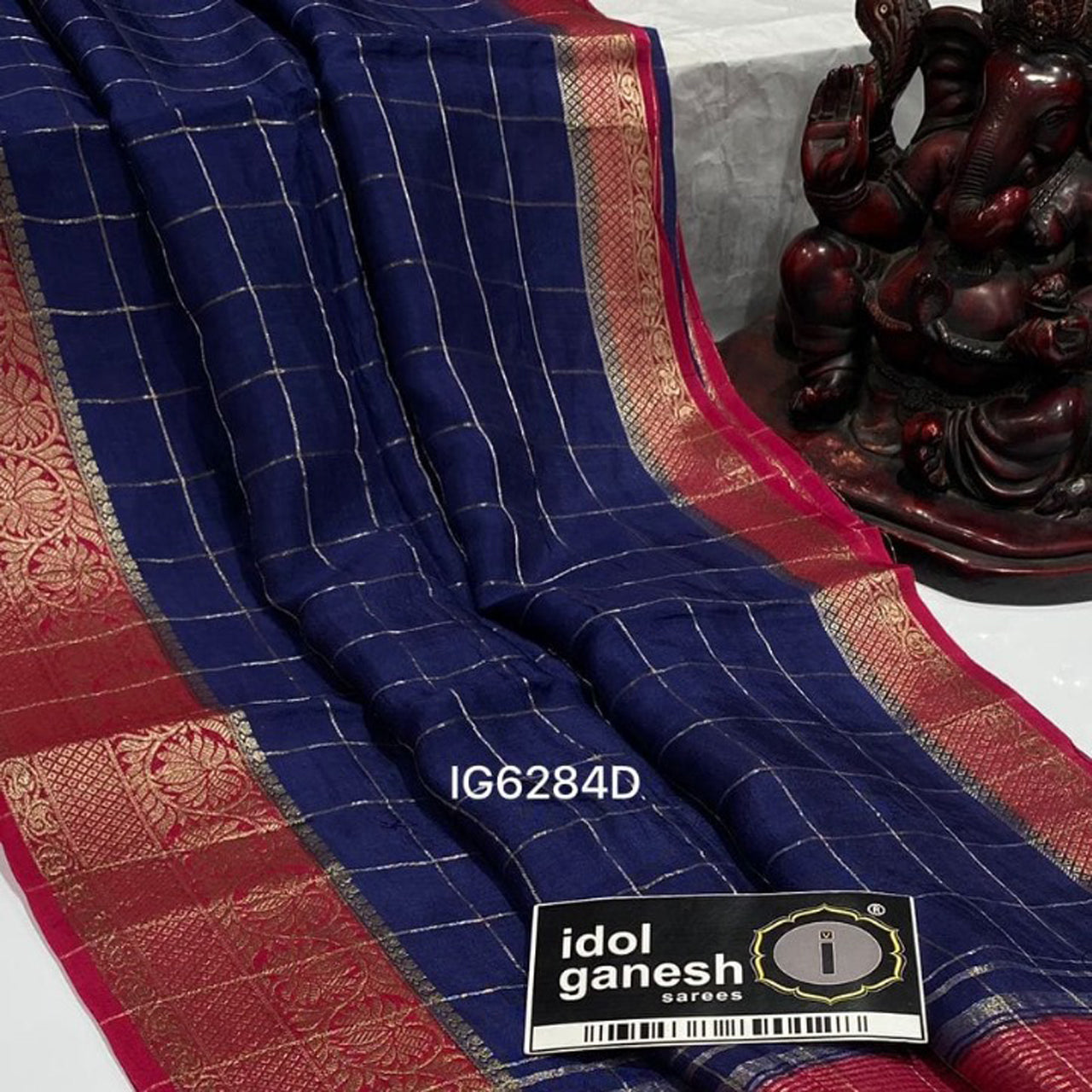 Premium Navy Blue Assam Weaving Work Silk Saree For Special Occasions