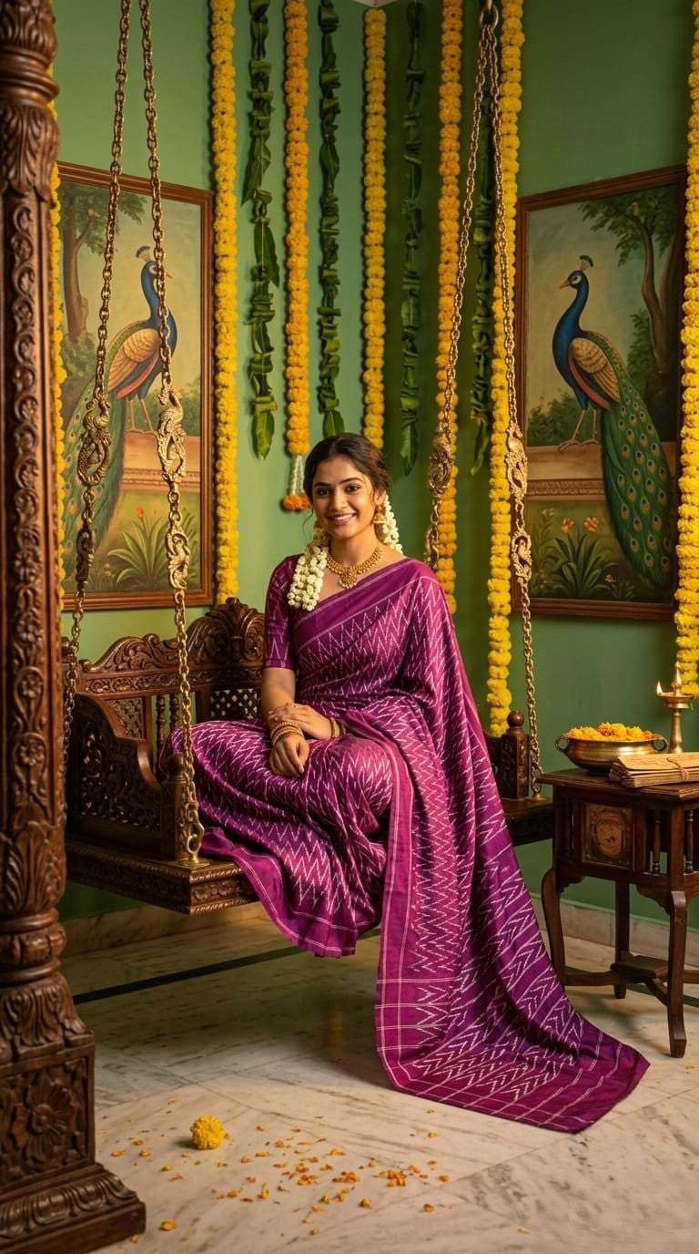 Purple Barista Soft Silks Saree with Elegant Designer Pattern