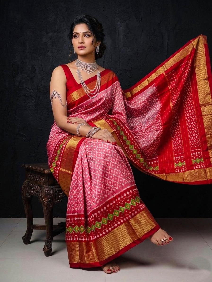 Rani Pink Elegant Handloom Kotha Silk Saree