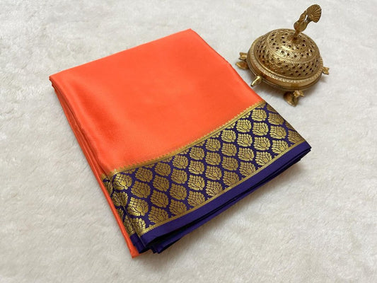 Beautiful Pure Mysore silk sarees having elegant contrast border 😍