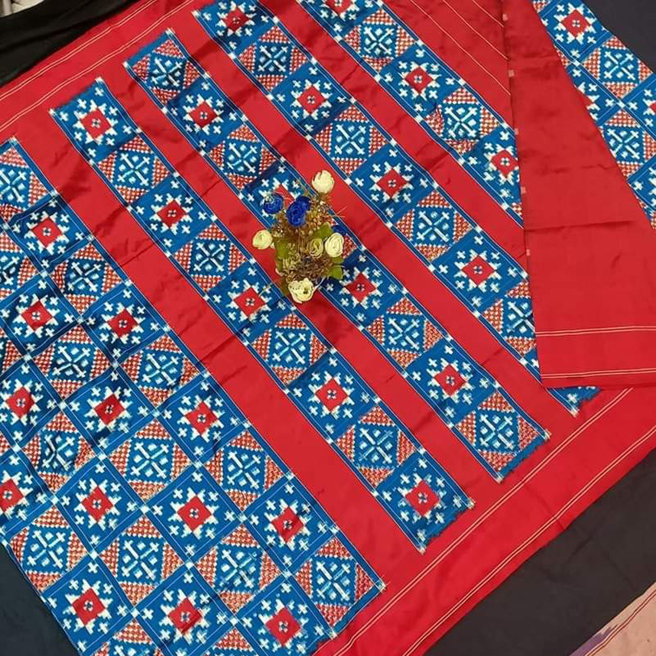 Stunning Teal Designer Butter Silk Saree Combo With Fancy Blouse