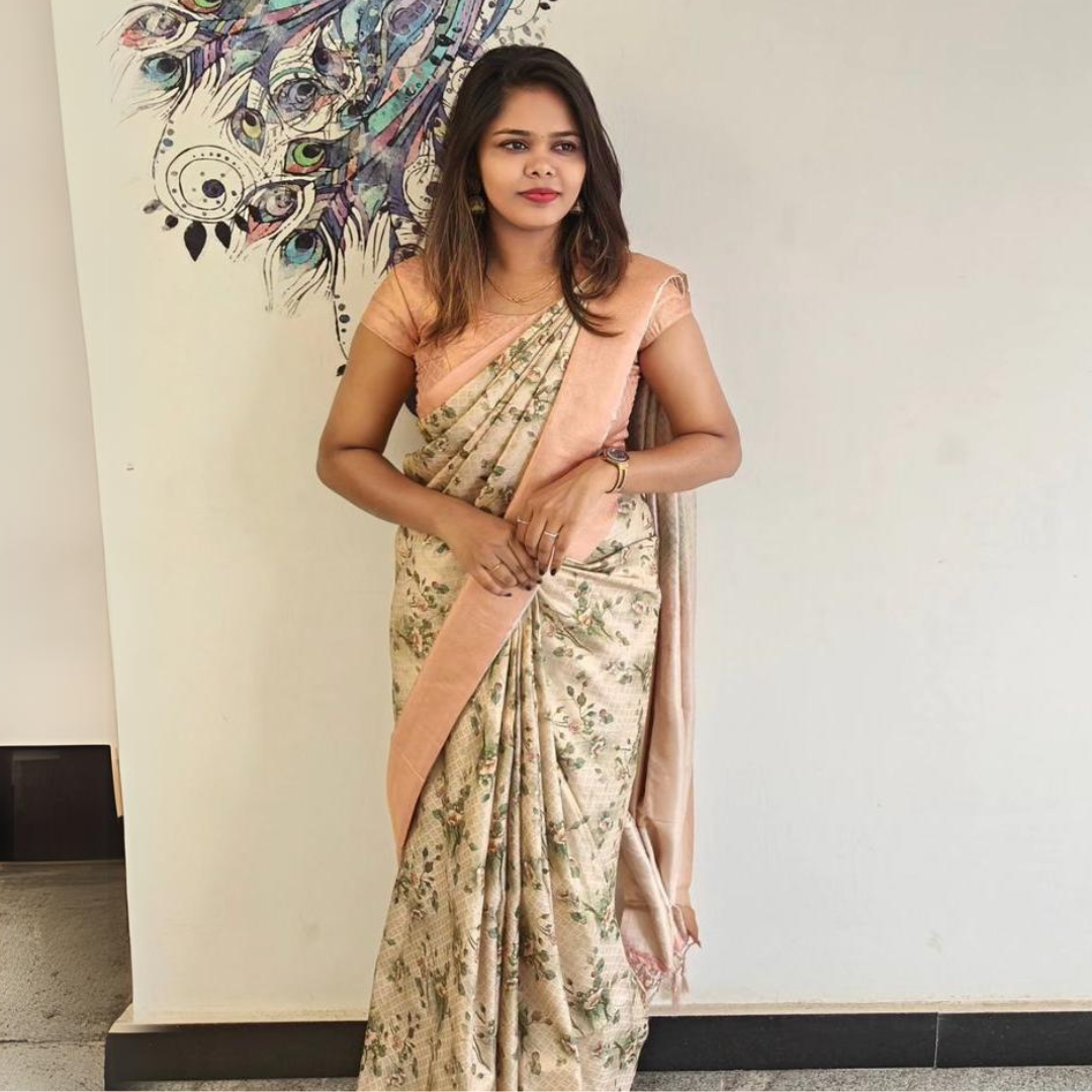 Elegant Grey Soft Silk Saree With Digital Print Traditional Touch