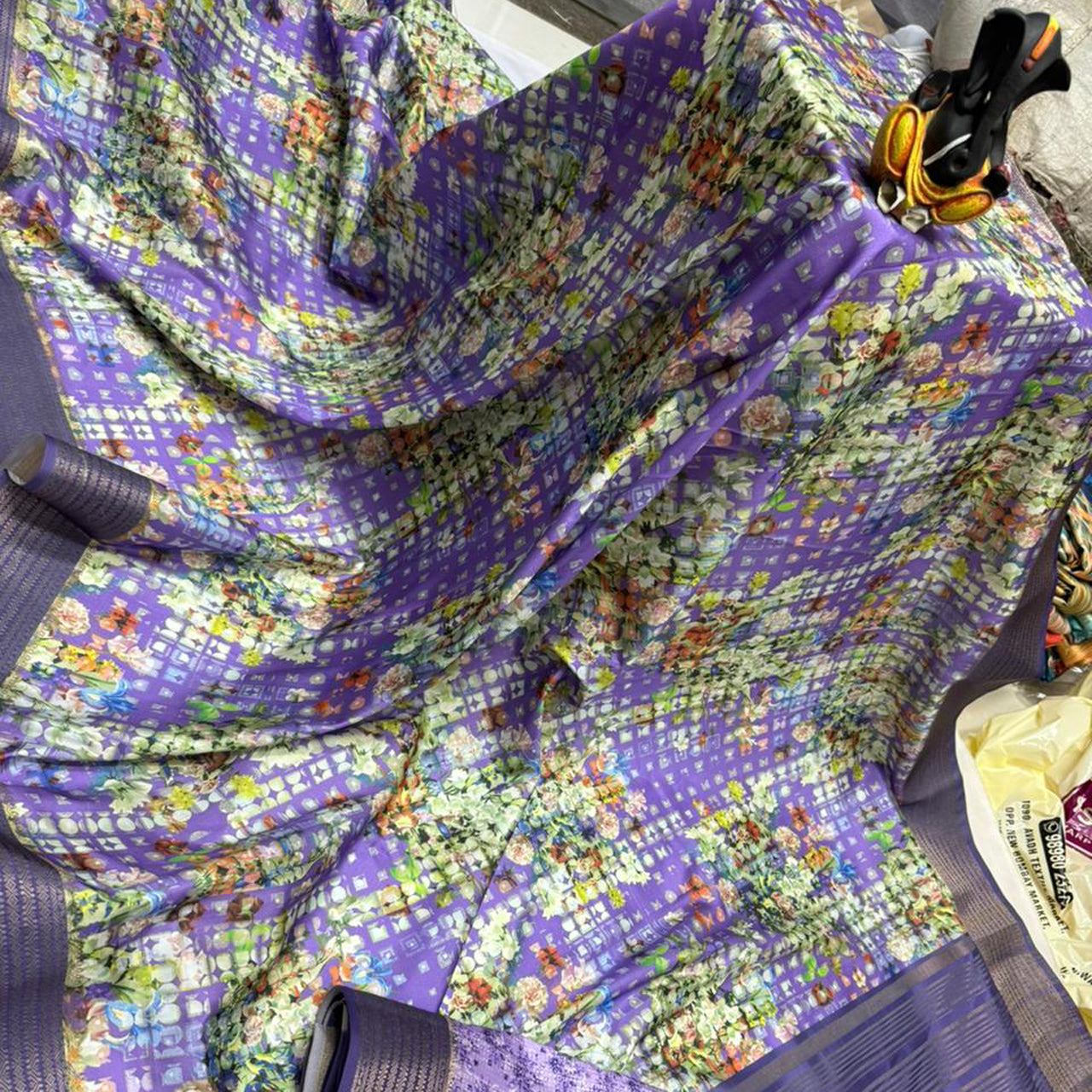 Daily Wear Purple Casual Saree In Butter Silk