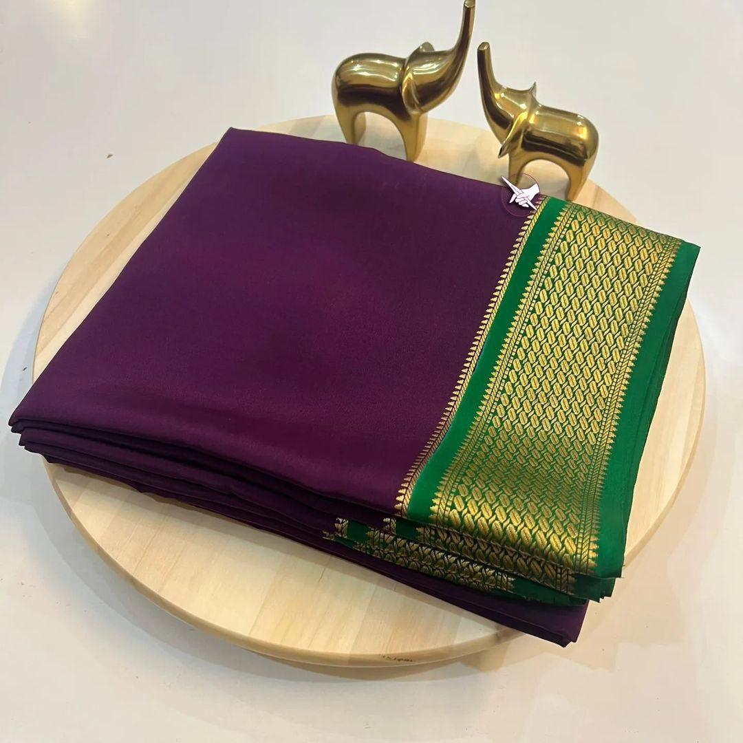 Lovely Pure Silk Saree From Mysore With Traditional Touch And Blouse Fabric