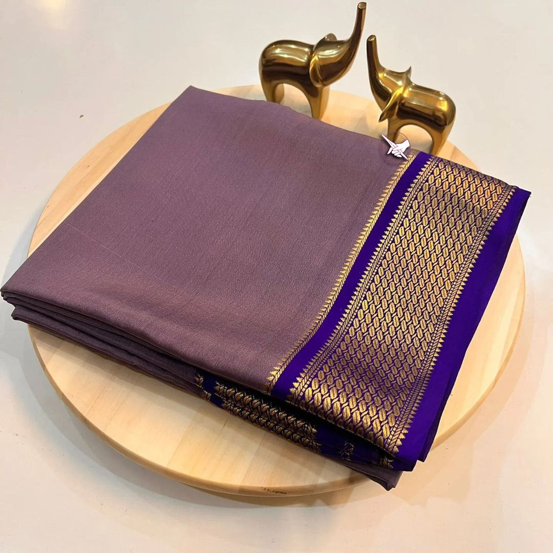 Elegant Traditional Mysore Saree In Pure Silk With Blouse Fabric