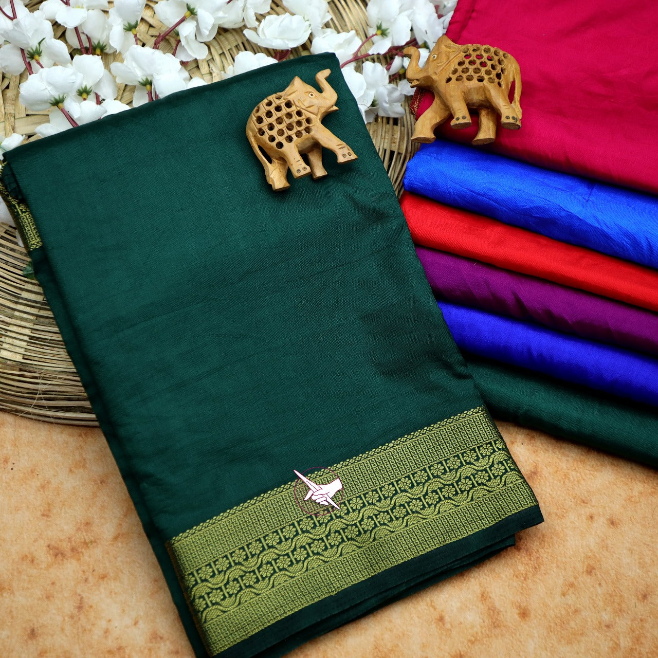 Timeless Green Soft Silk Festive Saree With Beautiful Zari Work And Blouse