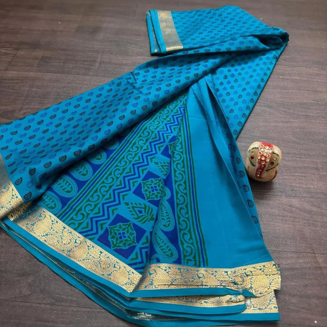Enriching Yellow Crepe Silk Digital Printed Saree