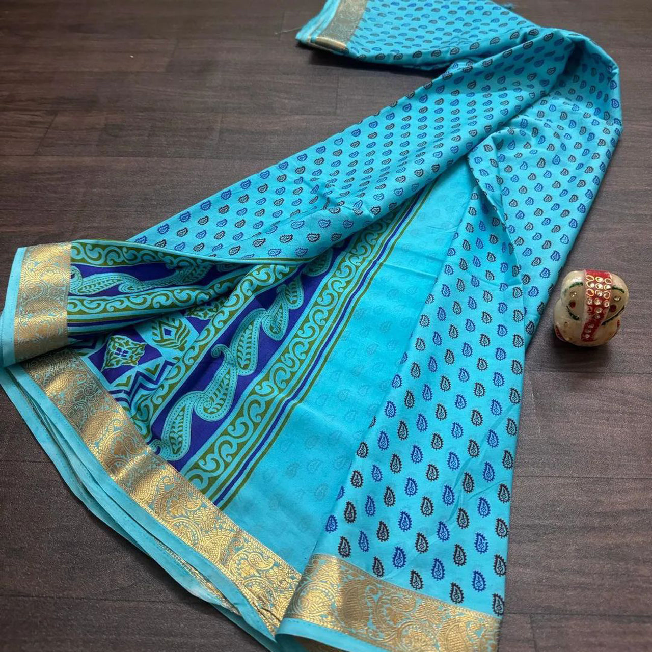 Enriching Yellow Crepe Silk Digital Printed Saree