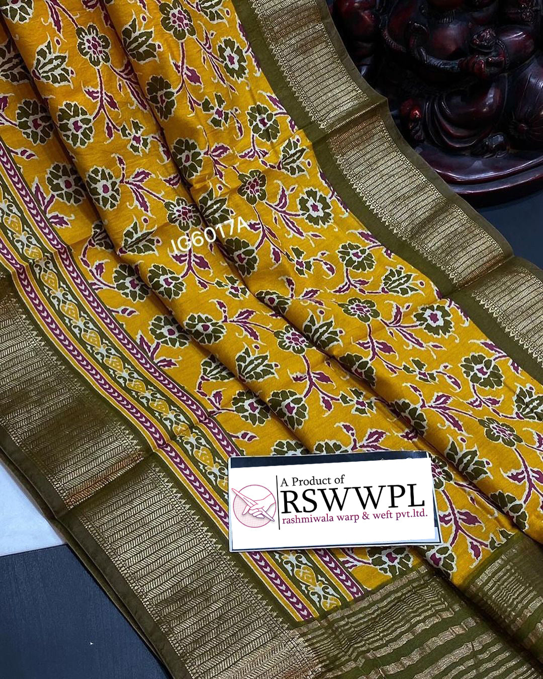 Yellow Soft Silk Assam Pattu Printed Saree