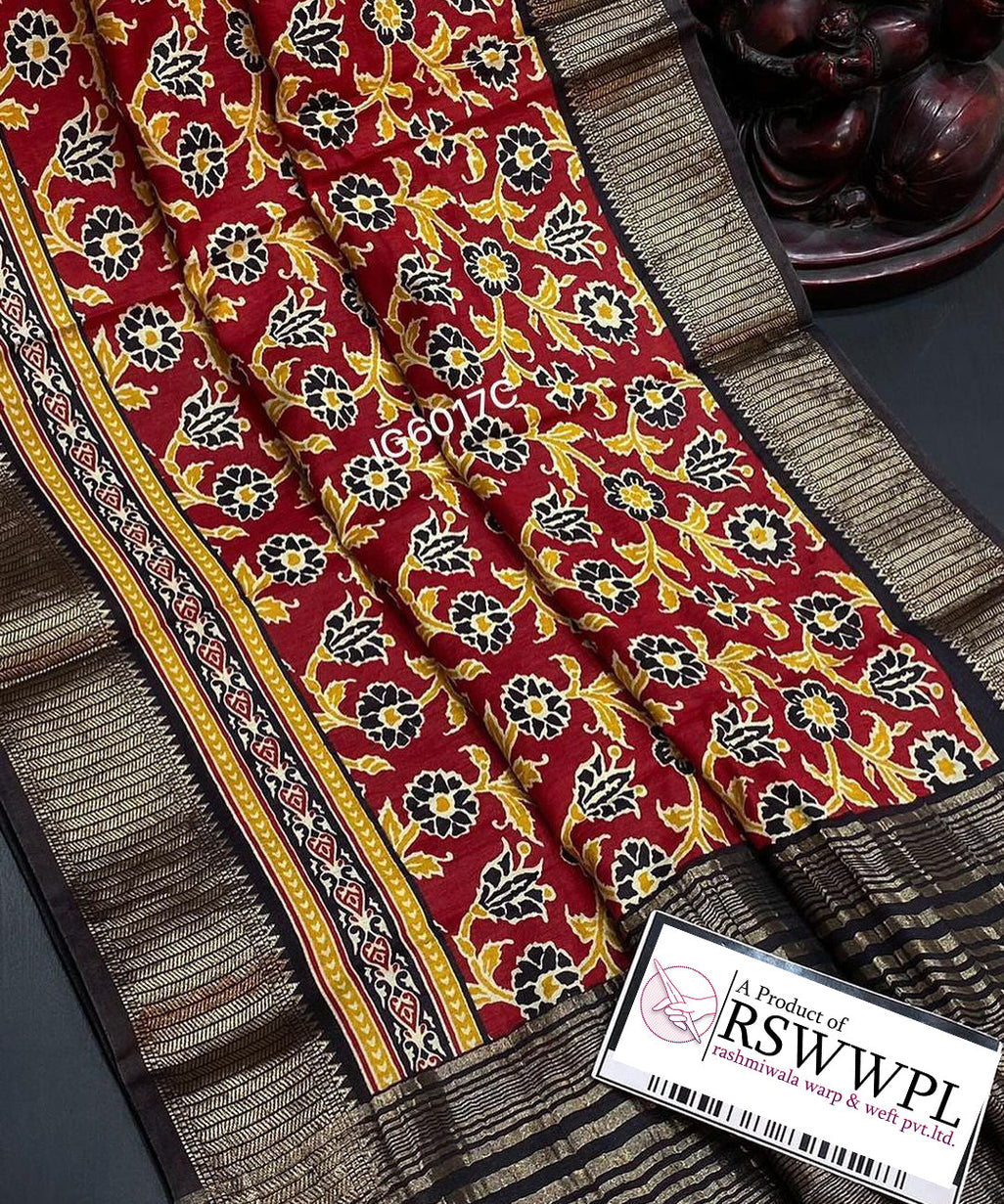 Elegant Red Soft Silk Assam Pattu Saree With Fancy Digital Print ...