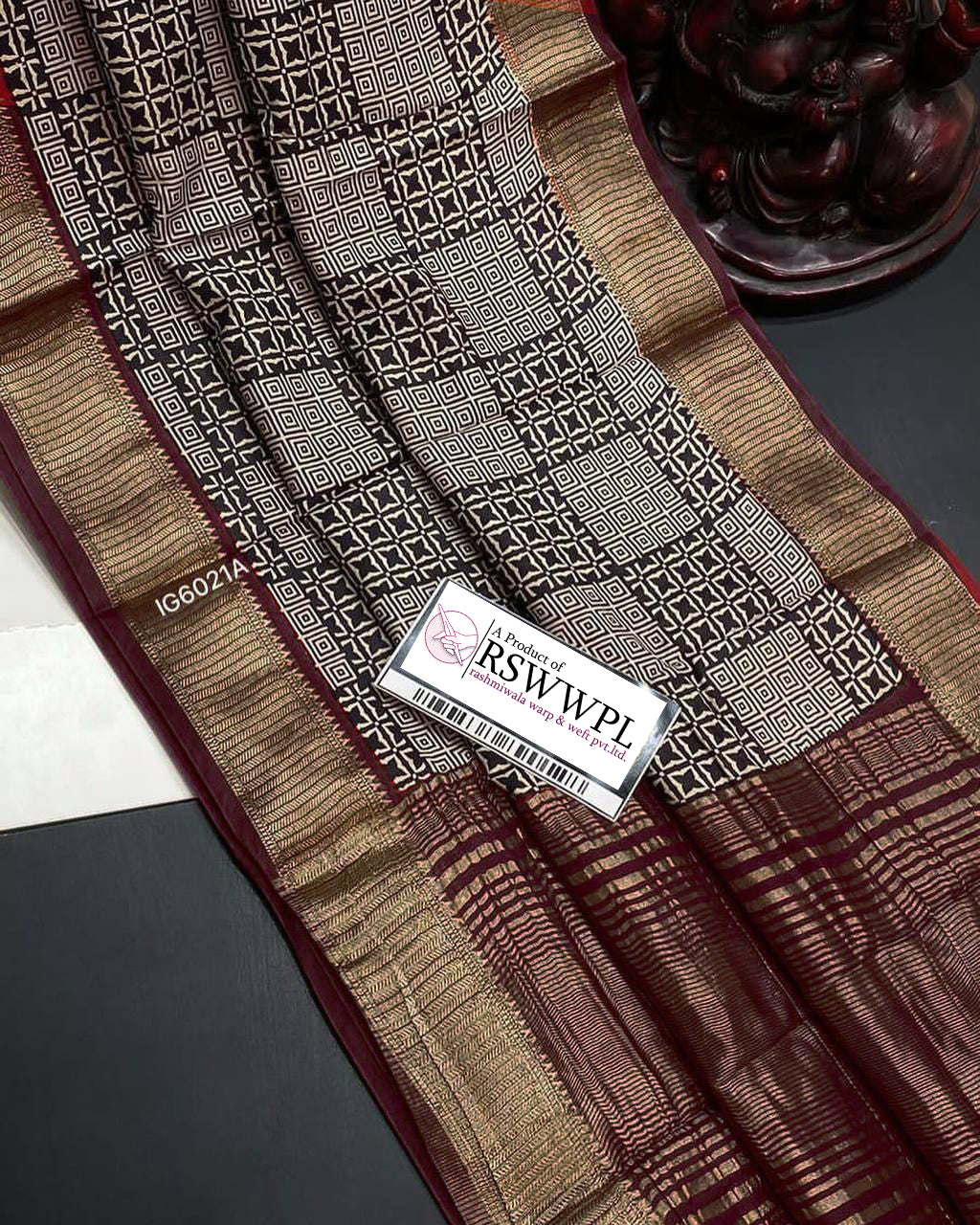 Premium White Digital Printed Soft Silk Saree Assam Pattu Style