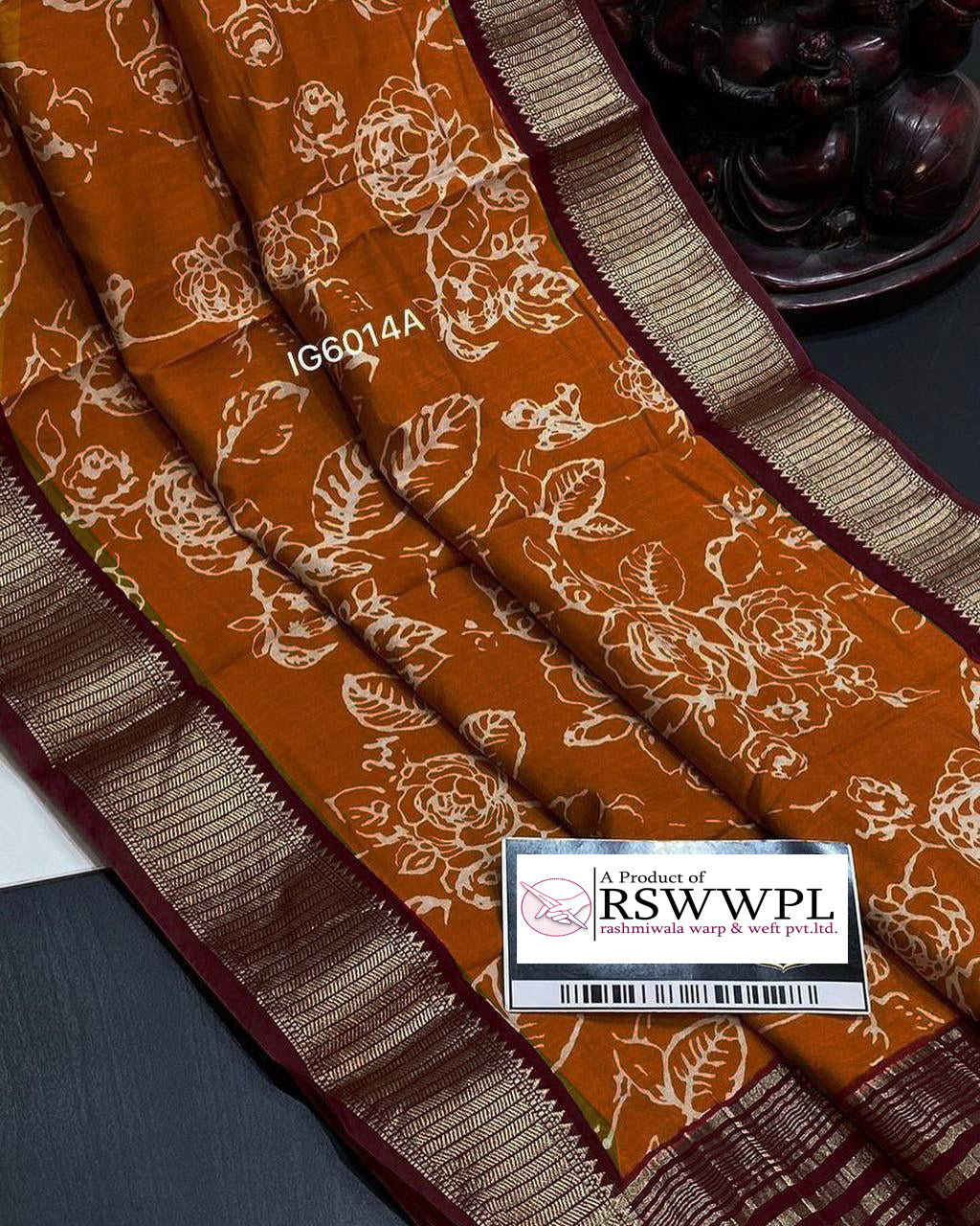 Classic Orange Assam Pattu Saree In Soft Silk With Digital Motifs