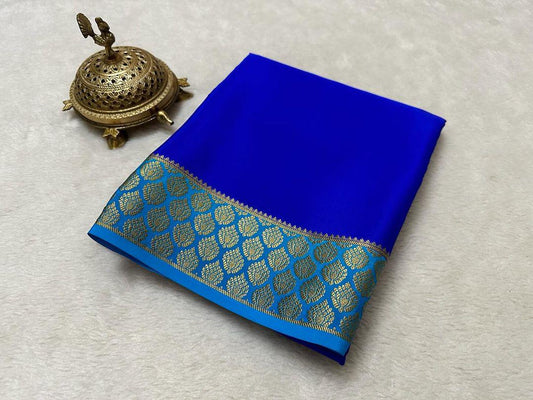 Beautiful Pure Mysore silk sarees having elegant contrast border 😍