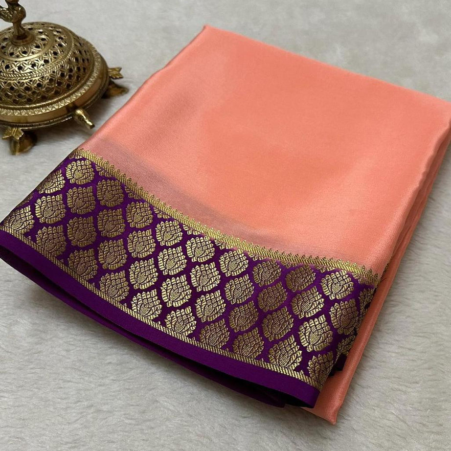 Beautiful Pure Mysore silk sarees having elegant contrast border 😍