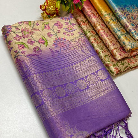 FANCY BANARAS WARM SILK DIGITAL PRINTED SAREE