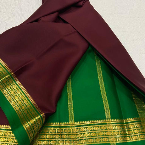 💝MAROON  ND GREEN SEMI SOFT SILK SAREE💝