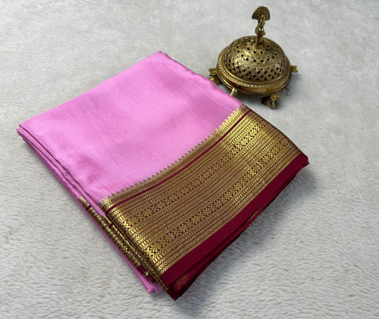 Beautiful Pure Mysore silk sarees having elegant contrast border 😍