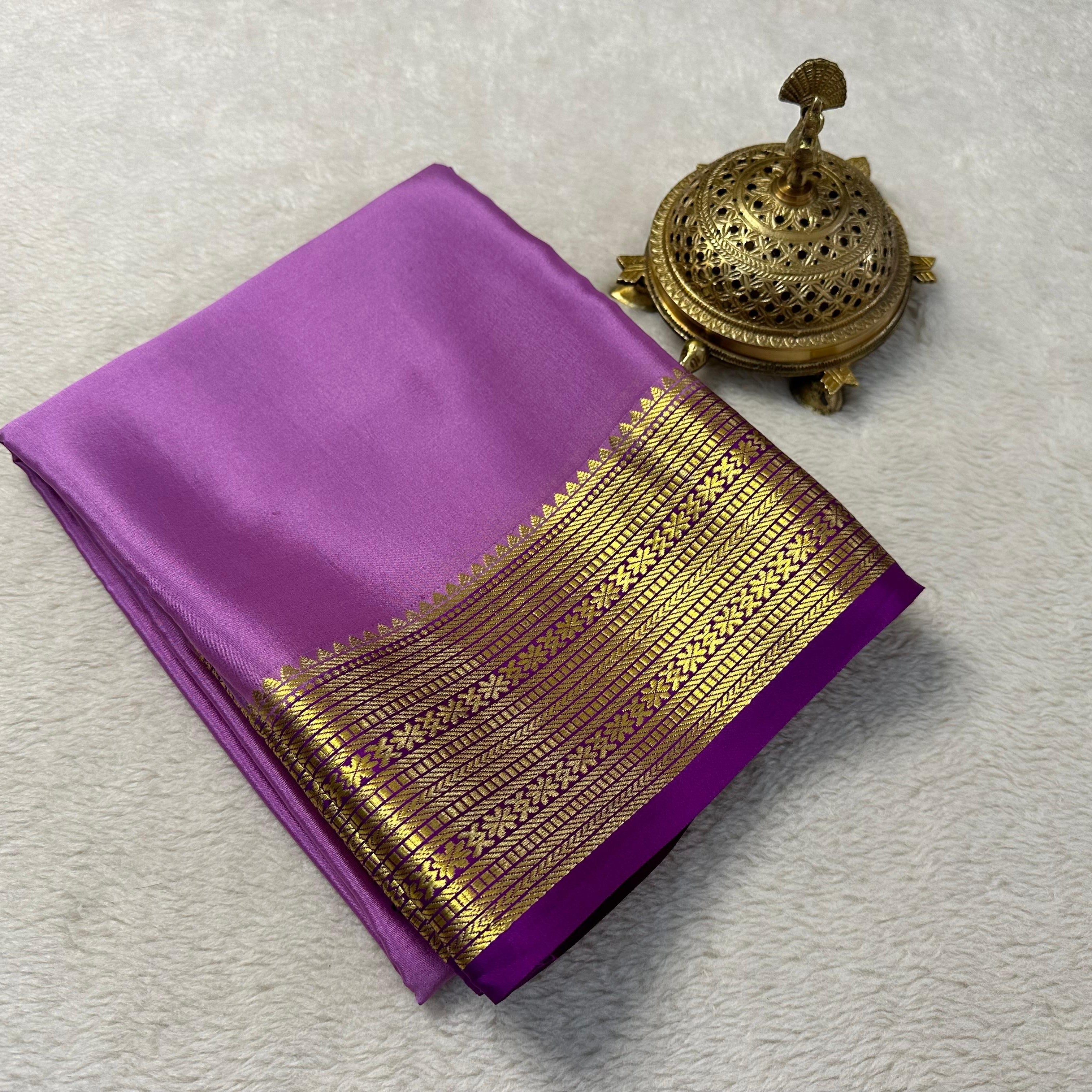 Beautiful Pure Mysore silk sarees having elegant contrast border 😍