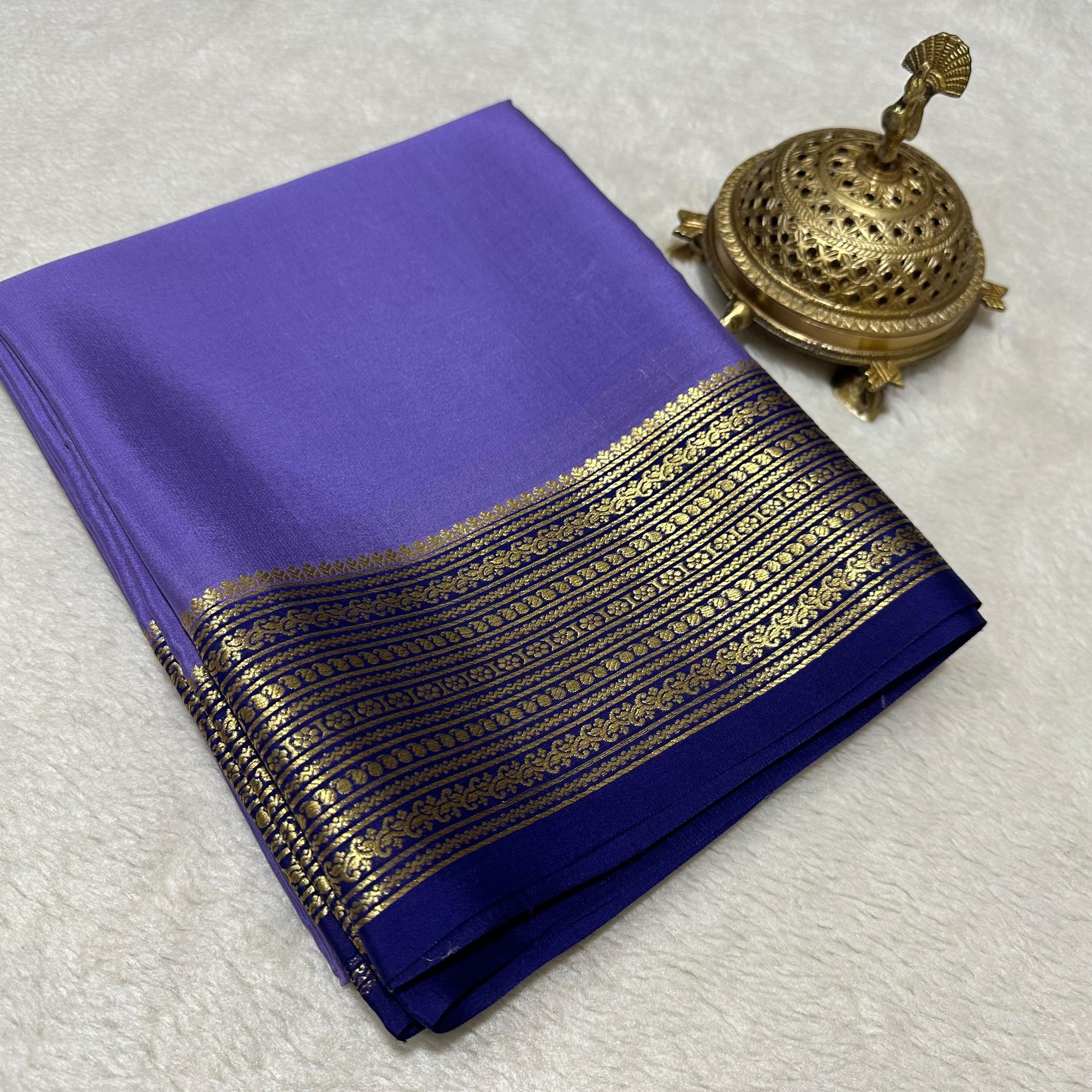 Beautiful Pure Mysore silk sarees having elegant contrast border 😍