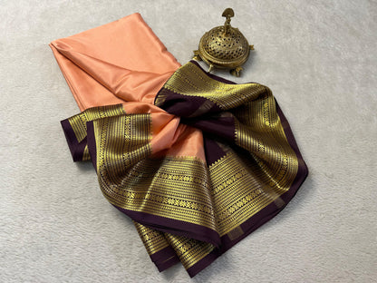 Beautiful Pure Mysore silk sarees having elegant contrast border 😍