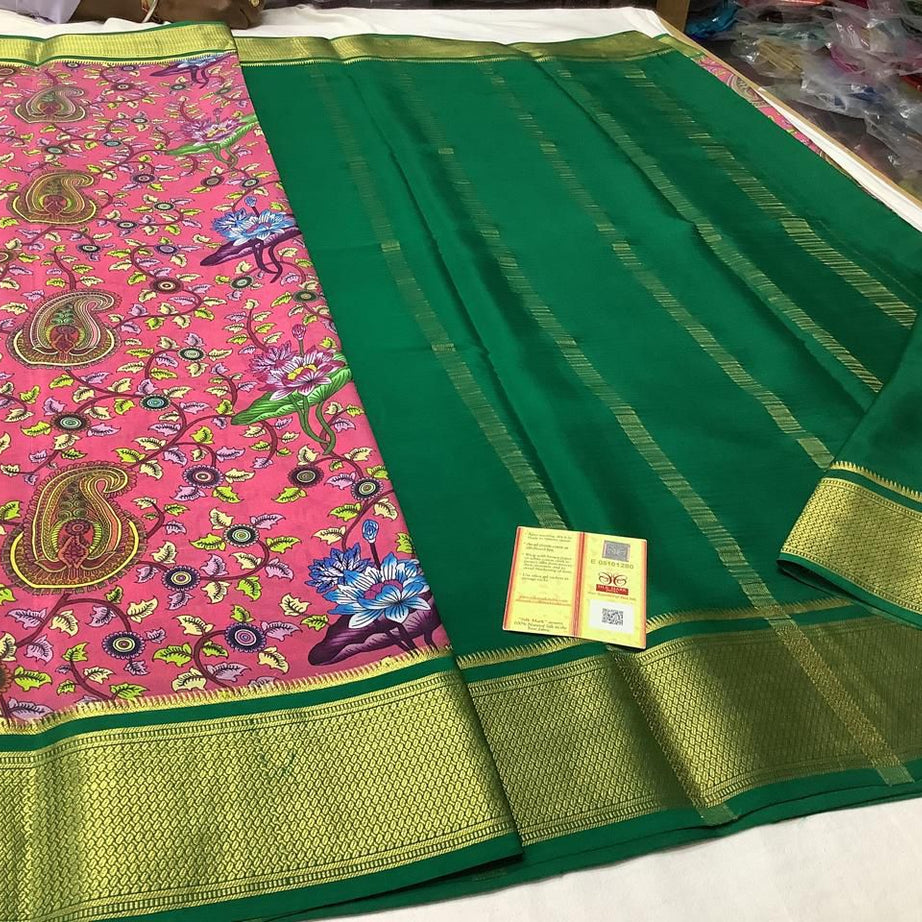 Pure Mysore Printed crepe silk sarees