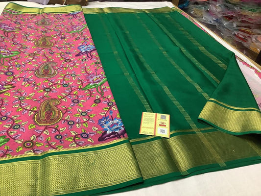 Pure Mysore Printed crepe silk sarees*🎉