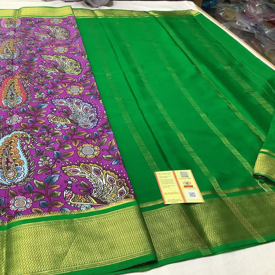 Pure Mysore Printed crepe silk sarees