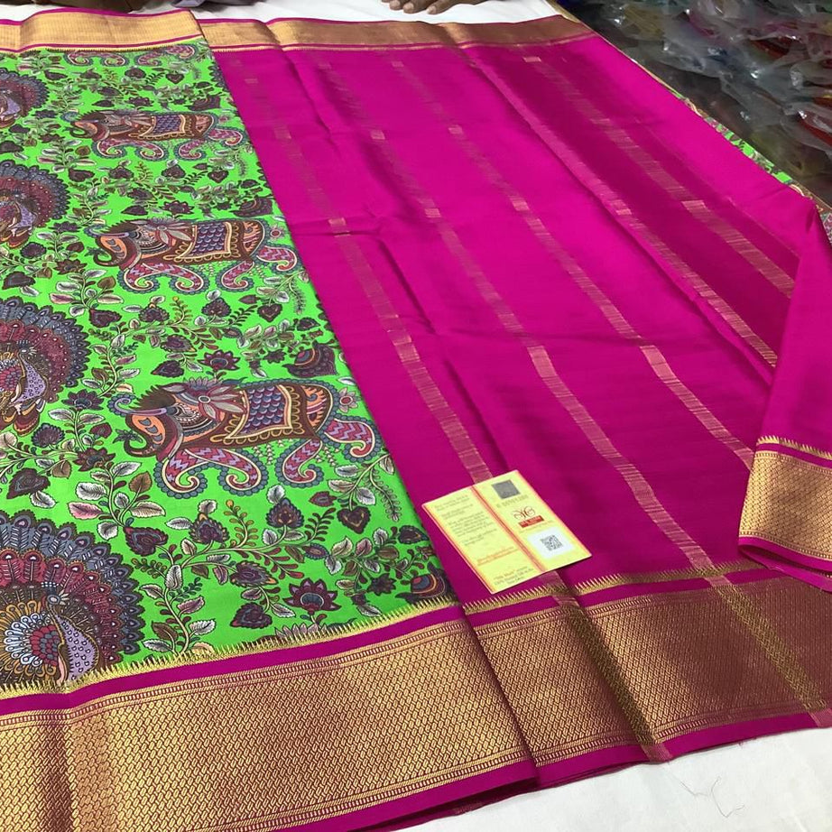 Pure Mysore Printed crepe silk sarees