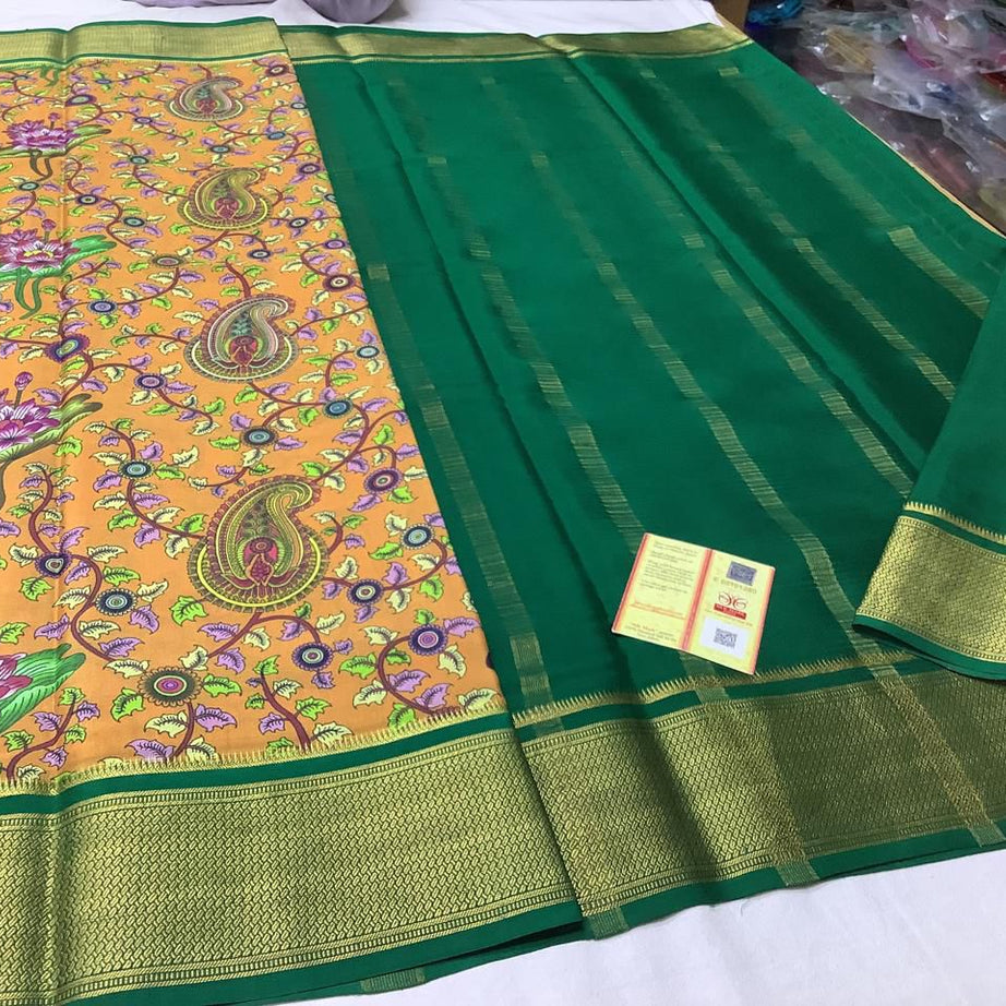 Pure Mysore Printed crepe silk sarees