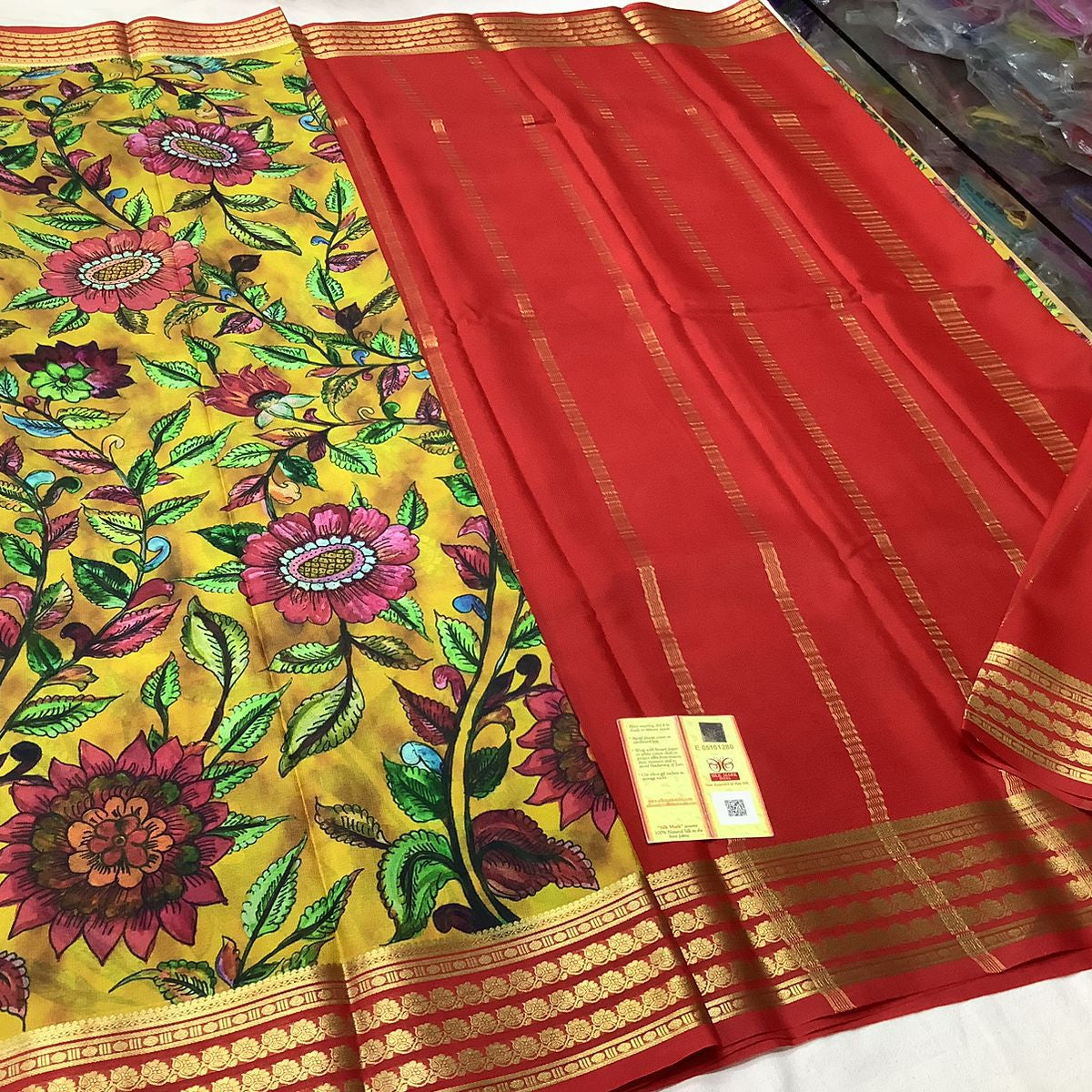 Pure Mysore Printed crepe silk sarees