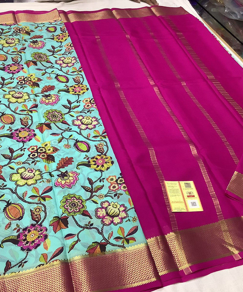 Pure Mysore Printed crepe silk sarees