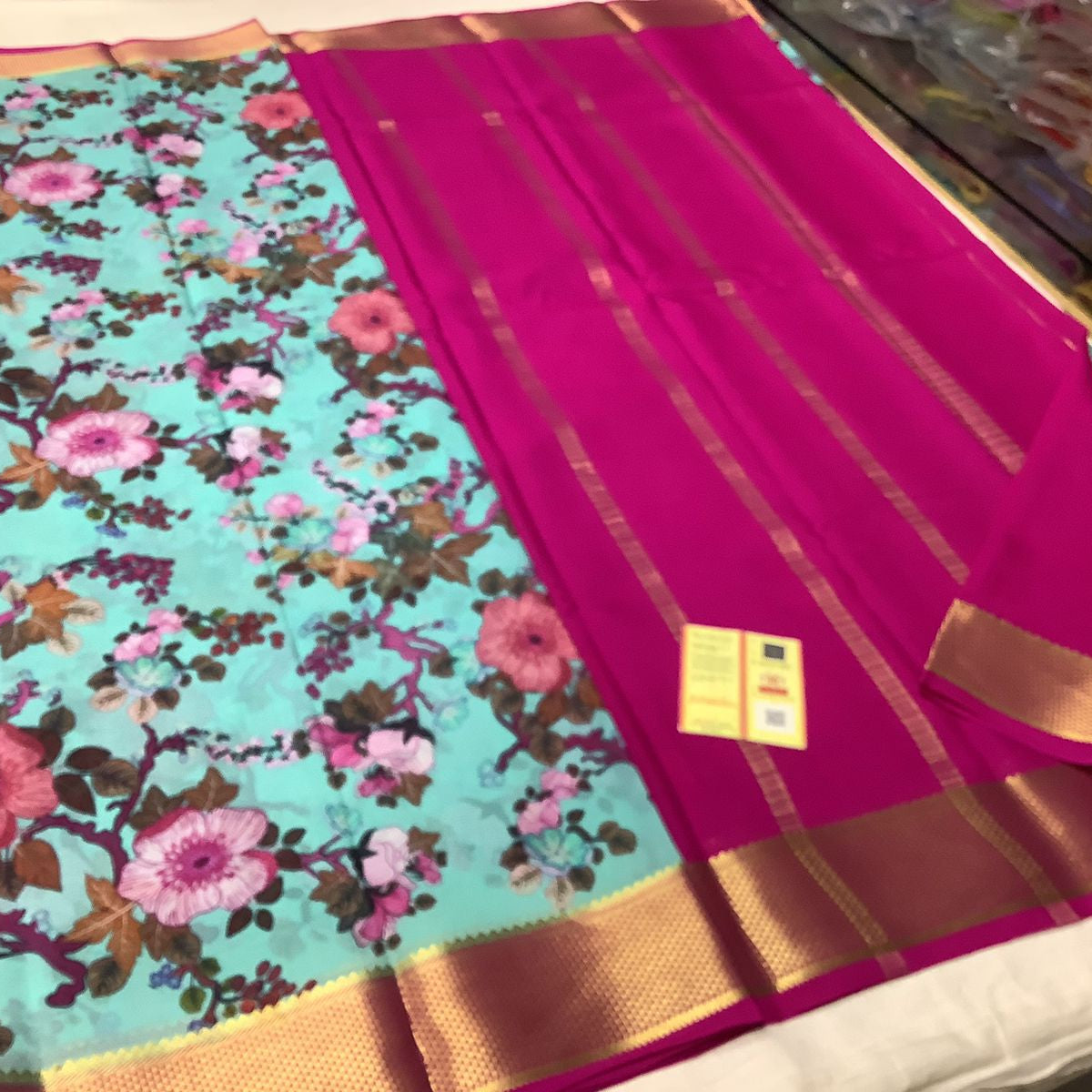 Pure Mysore Printed crepe silk sarees