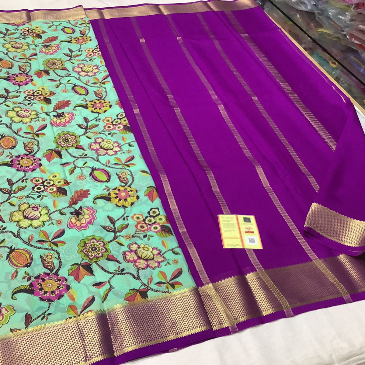 Pure Mysore Printed crepe silk sarees