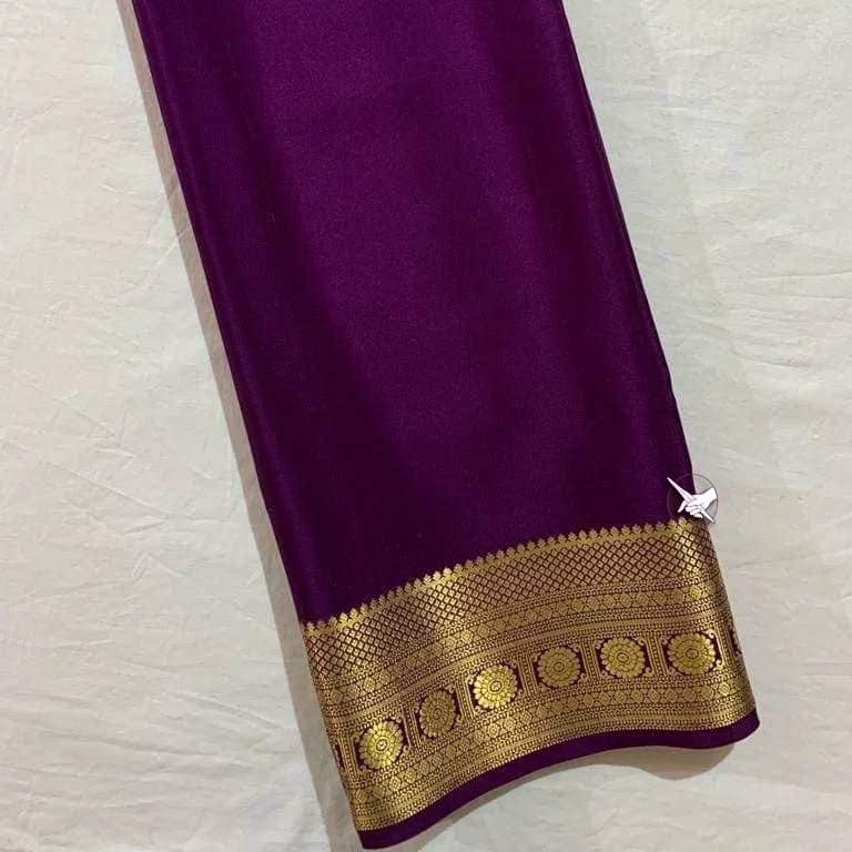Elegant Mysore Silk Saree With Zari Border