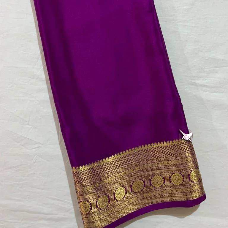 Elegant Mysore Silk Saree With Zari Border