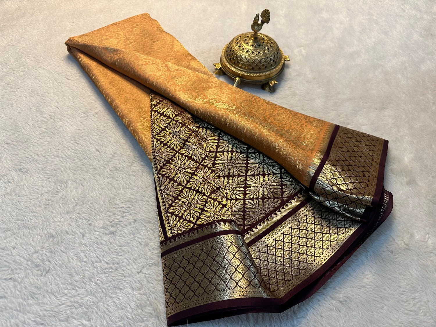 Premium Mysore Silk Zari Saree With Artistic Designer Finish
