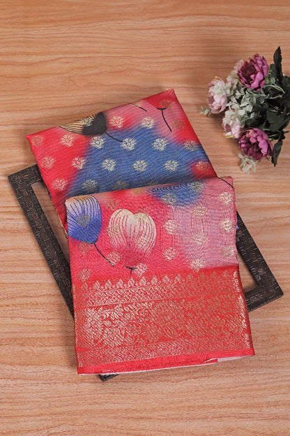 💖Printed Perfection: Graceful Soft Silk Sarees in red 💖