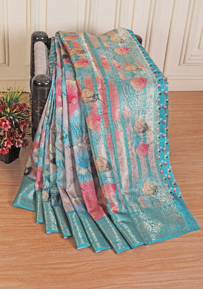 💖Printed Perfection: Graceful Soft Silk Sarees in Rama💖