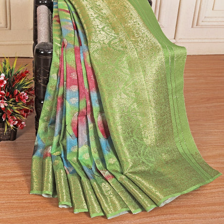 💖Printed Perfection: Graceful Soft Silk Sarees in Green 💖