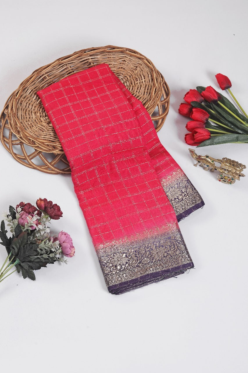 Heritage-Inspired Pink Silk Saree With Intricate Zari Border
