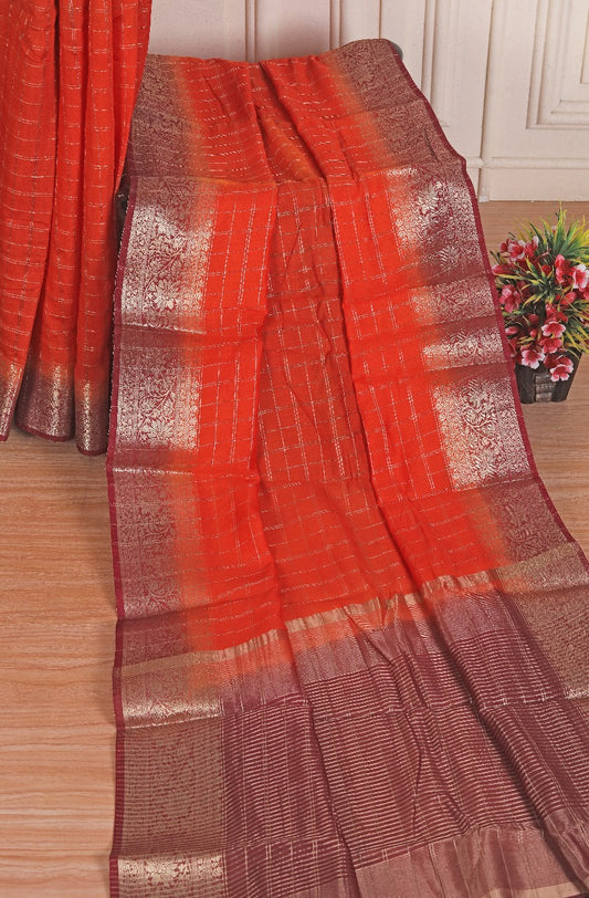 ✨ Border Zari Bliss: Soft Silk Sarees in red💫👑