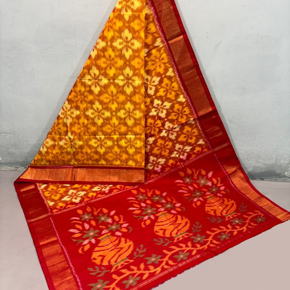 ✨ Soft Handloom Sico Pattu Sarees in Orange🌸