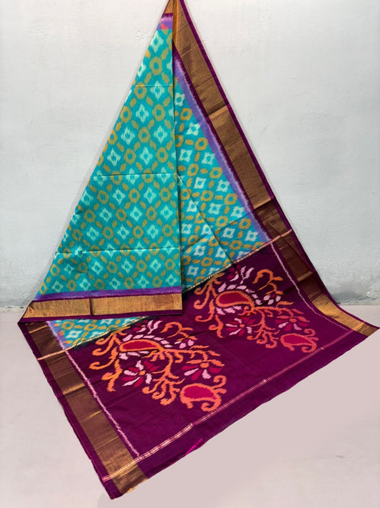 Soft Handloom Sico Pattu Sarees in Rama