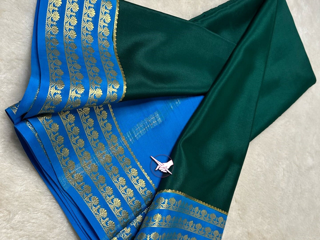 Zari Border Plain Saree Mysore Crepe Silk In A Traditional Look