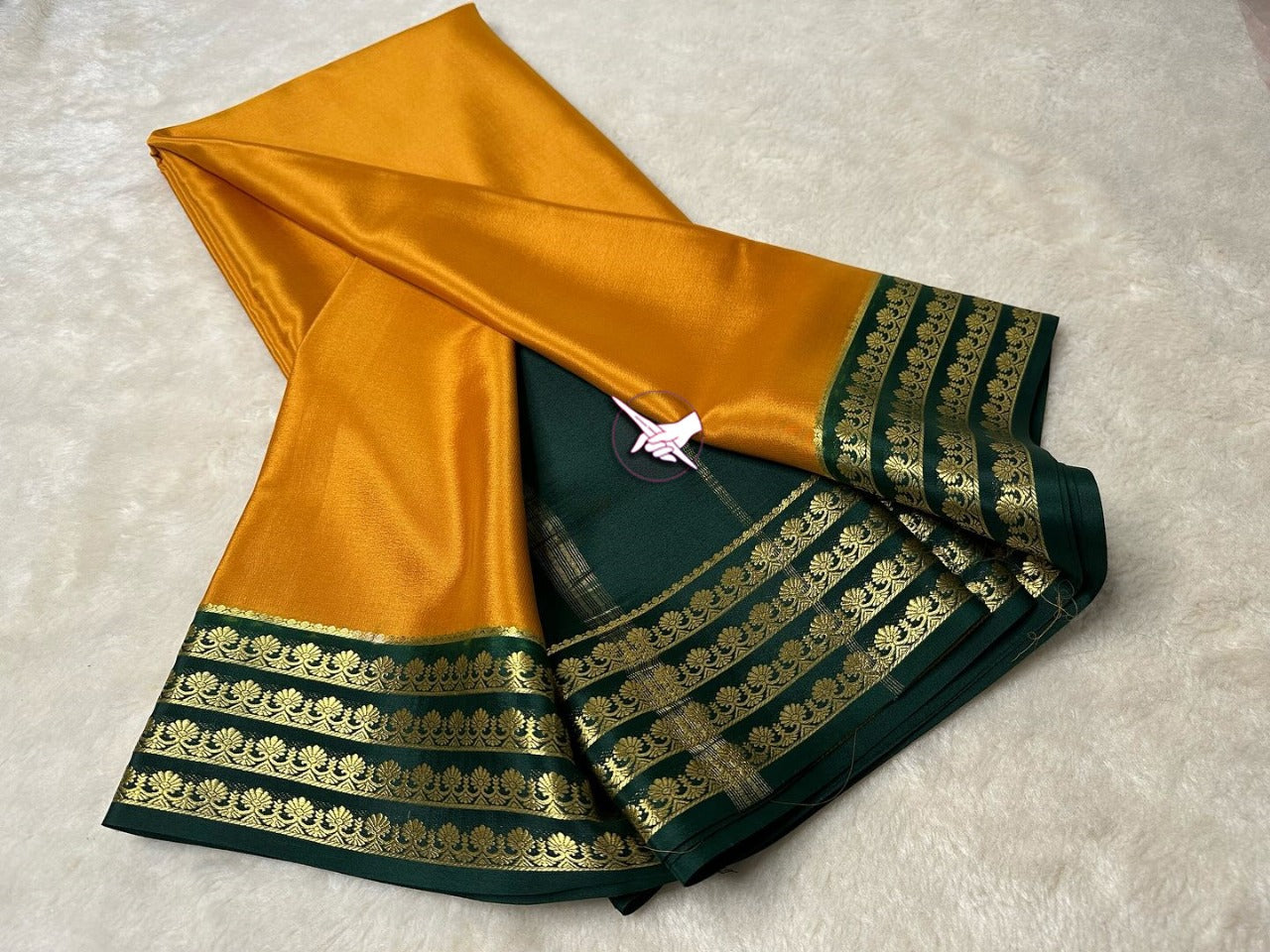 Zari Border Plain Saree Mysore Crepe Silk In A Traditional Look
