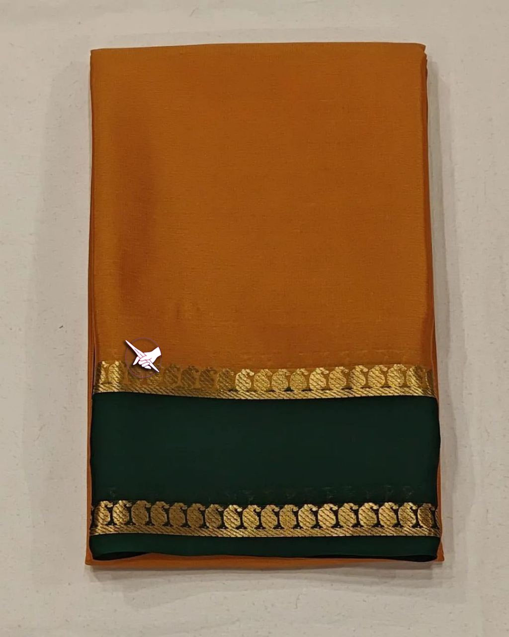 Minimalist Crepe Silk Saree Traditional Mysore Style With Zari Border