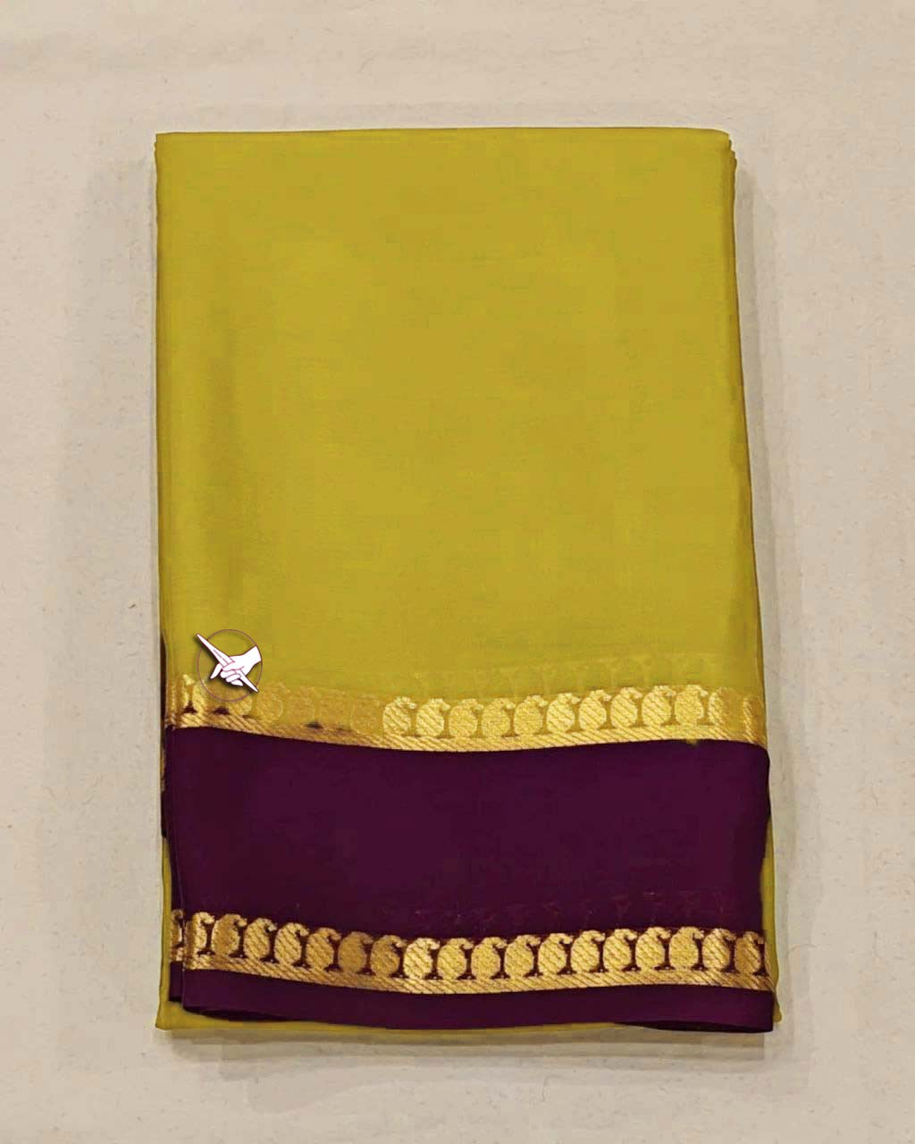 Minimalist Crepe Silk Saree Traditional Mysore Style With Zari Border