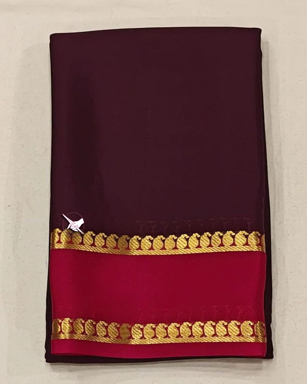 Minimalist Crepe Silk Saree Traditional Mysore Style With Zari Border